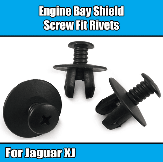 10x Clips for Jaguar Engine Bay Shield Screw Fit Expanding Rivet Black Xr831159