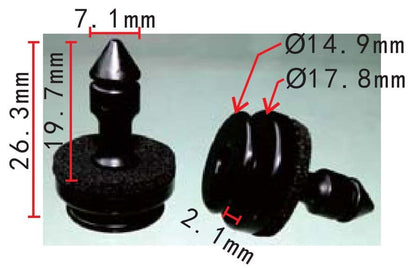 10x Clips for Jaguar Xj Door Card Trim Panel Door Panel W/ Washers Black Plastic