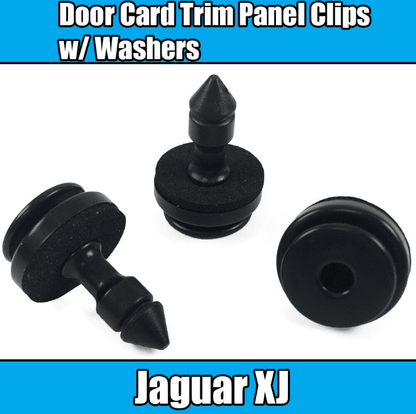 10x Clips for Jaguar Xj Door Card Trim Panel Door Panel W/ Washers Black Plastic