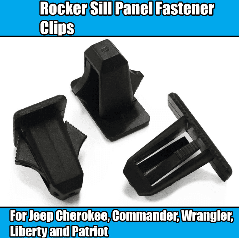 10x Clips for Jeep Cherokee Rocker Sill Panel Fastener Clips Black Pla ...