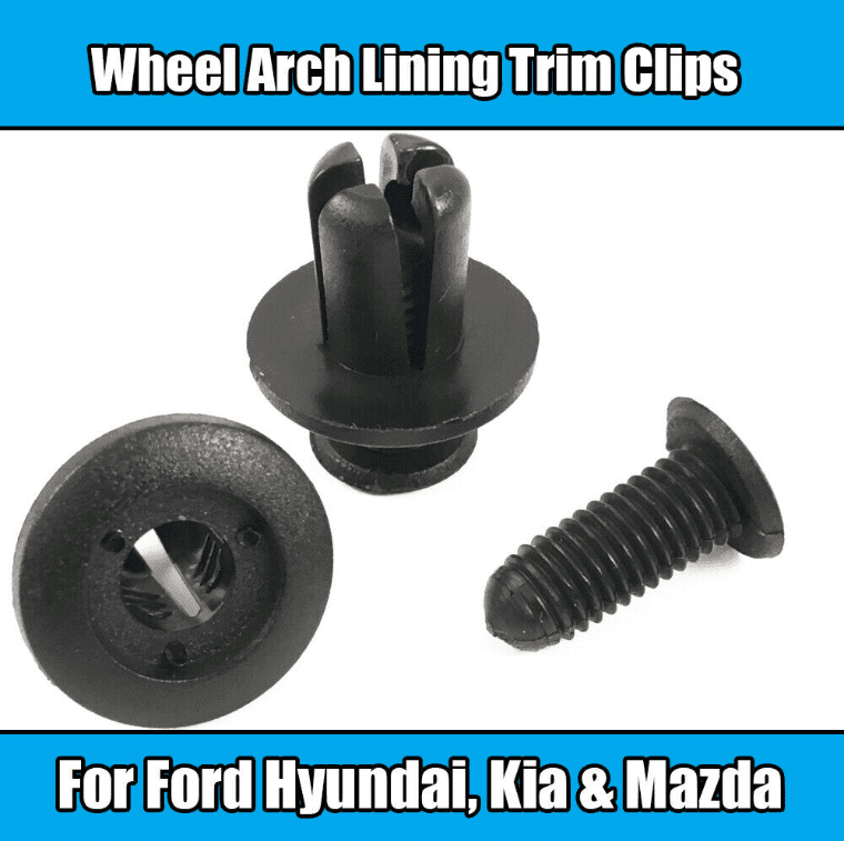 10x Clips for Kia 8mm Wheel Arch Lining Trim Screw Rivet Black Plastic