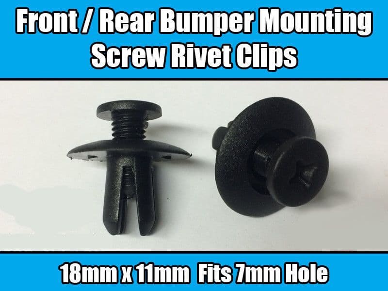 10x Clips for Kia Hyundai Front Rear Bumper Screw Rivet Black Plastic 8615522000