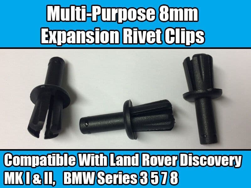 10x Clips for Land Rover Discovery Mk I II 8mm Rivets A-Pillar Windscr ...