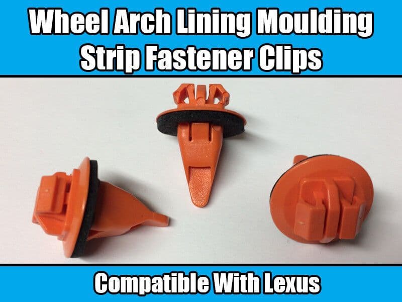 10x Clips for Lexus Wheel Arch Lining Moulding Strip Fastener Orange Plastic