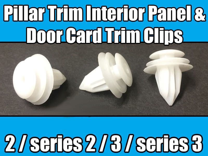 10x Clips for Mazda Pillar Trim Interior Panel & Door Card Trim White Plastic