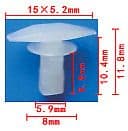 10x Clips for Mazda Toyota Ford White Plastic Weatherstrip Retainer G031-58-762