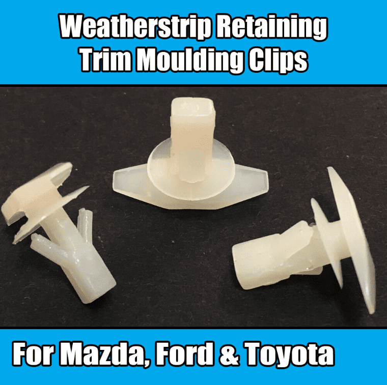 10x Clips for Mazda Toyota Ford White Plastic Weatherstrip Retainer G031-58-762