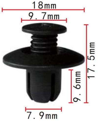 10x Clips for Mazda Toyota Mitsubishi Screw Type Mounting Clips Black Plastic