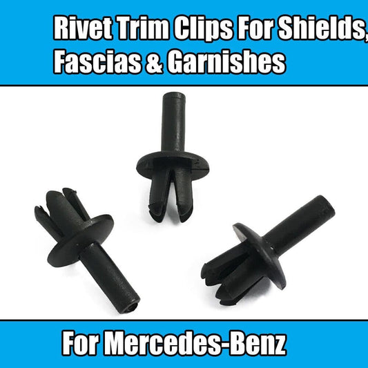 10x Clips for Mercedes-Benz Plastic Rivet Trim Clips Shields Fascias Garnishes