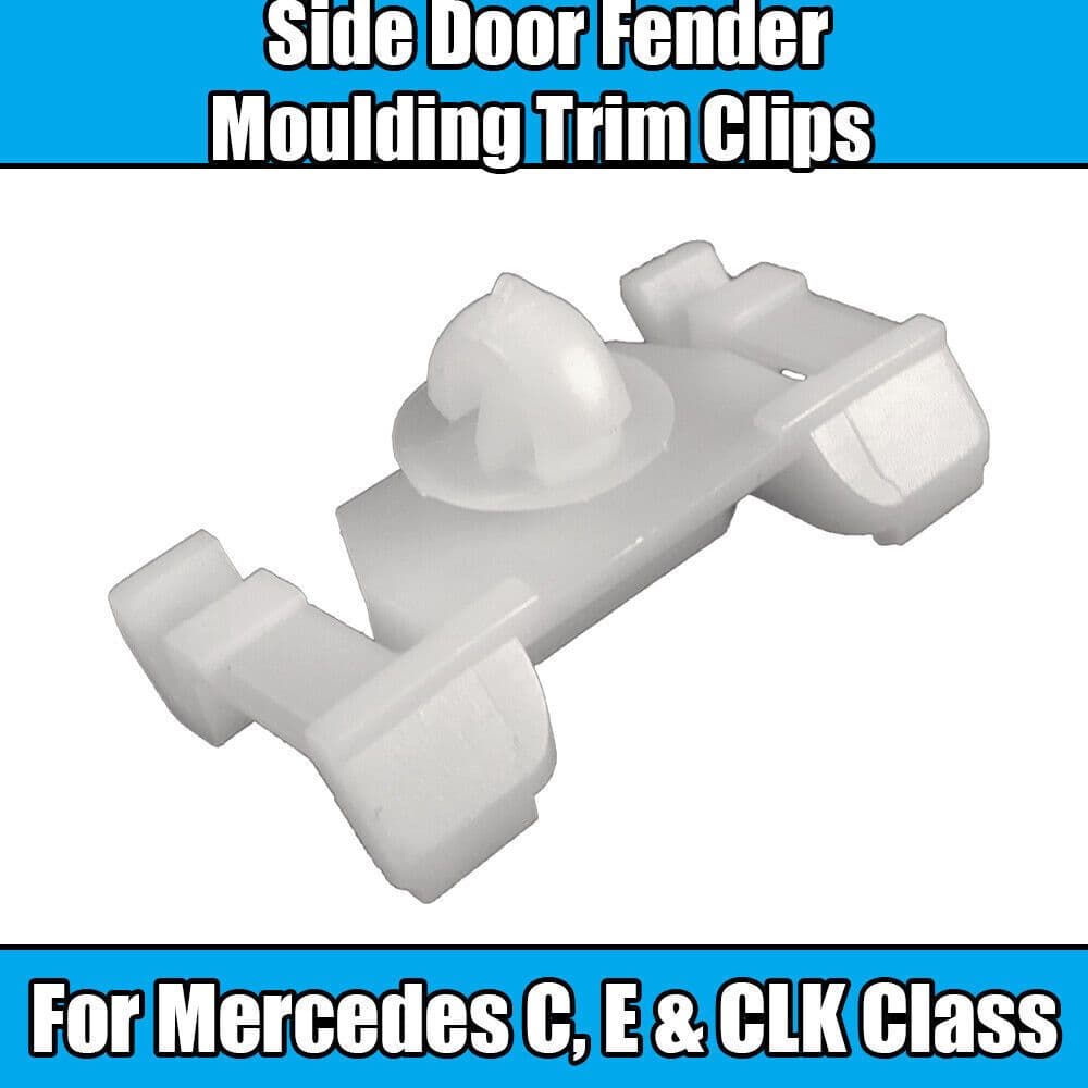 10x Clips for Mercedes C E Clk Class Side Door Fender Moulding Panel Trim White