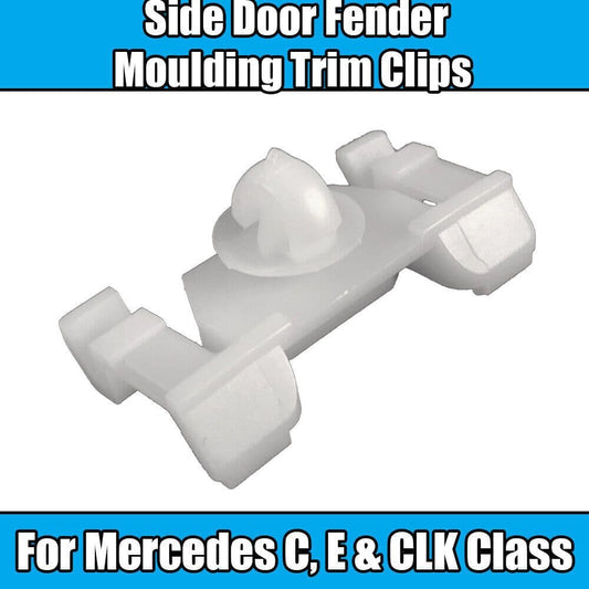 10x Clips for Mercedes C E Clk Class Side Door Fender Moulding Panel Trim White