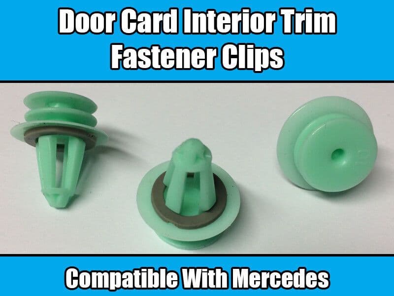 10x Clips for Mercedes Door Card Fastener Interior Trim Green Plastic 9mm Hole