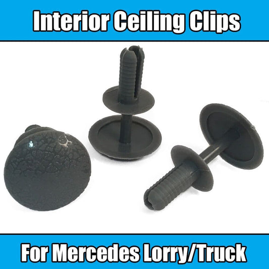 10x Clips for Mercedes Kamyon Lorry/Truck Push Type Ceiling Clips Grey Plastic