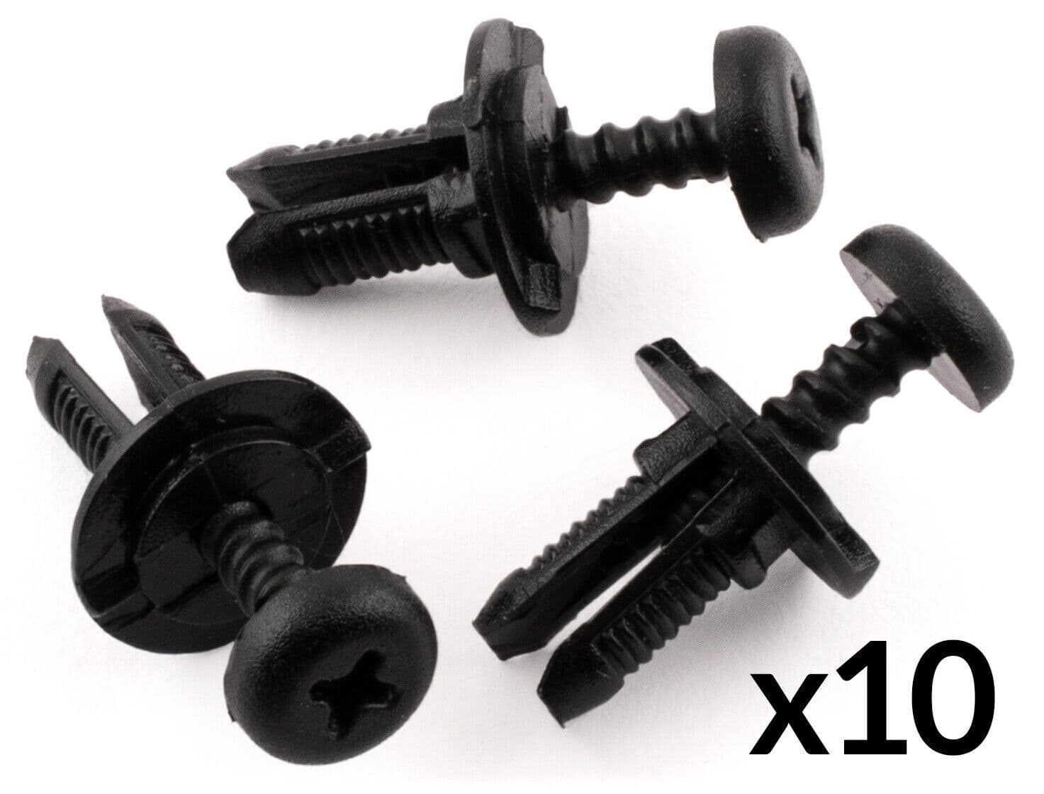 10x Clips for Mercedes Sl R107 W124 W201 Fan Shroud Black Plastic Screw Rivet