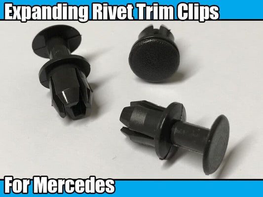 10x Clips for Mercedes Trim Housing Expanding Rivet Mounting Black Plastic