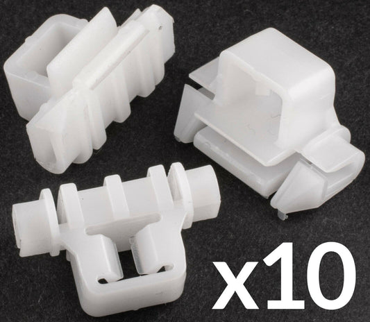 10x Clips for Mercedes W124 Door Card Fascia Panel Strip Shield White