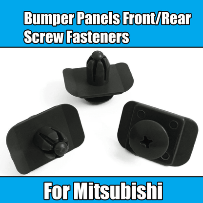 10x Clips for Mitsubishi Bumper Panels Front Rear Screw Fasteners Grey Plastic