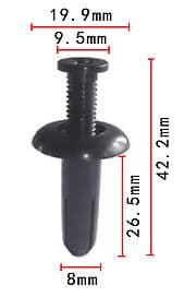 10x Clips for Mitsubishi Eclipse Front Bumper Push Type Retainer Black Plastic