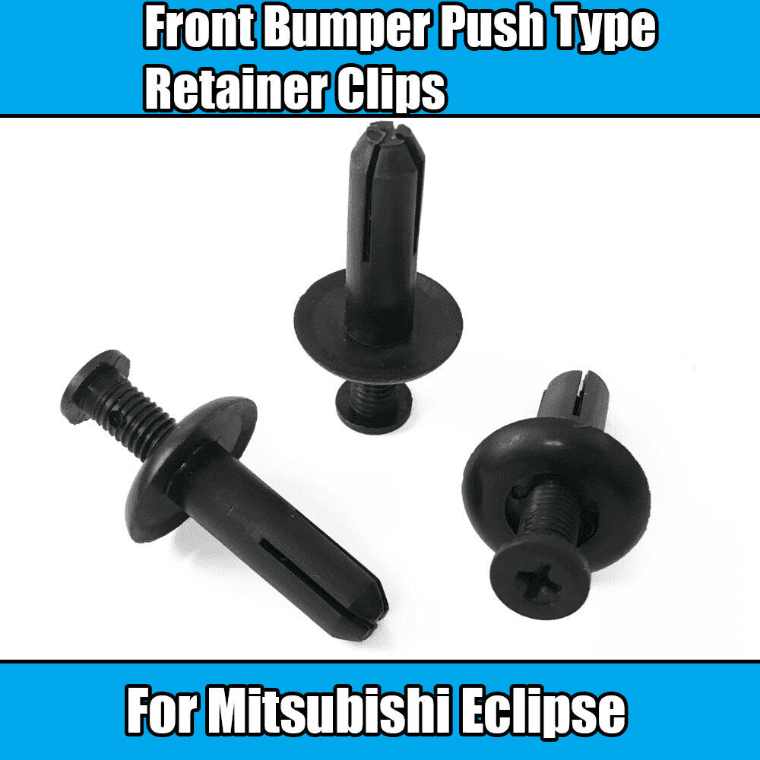 10x Clips for Mitsubishi Eclipse Front Bumper Push Type Retainer Black Plastic