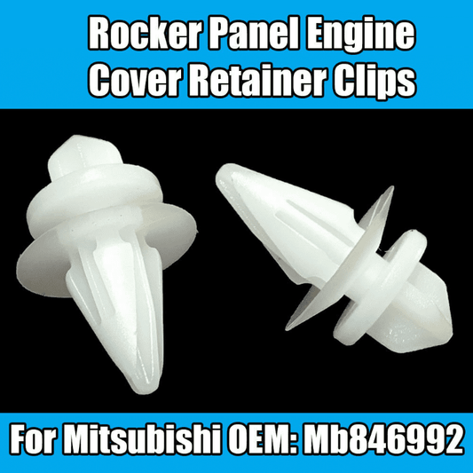 10x Clips for Mitsubishi White Plastic Rocker Panel Engine Cover Retainer Clips