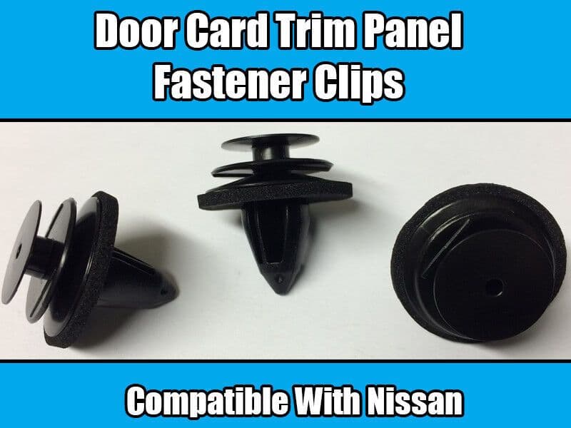 10x Clips for Nissan Door Card Trim Panel Black Plastic Retainer Foam Washer