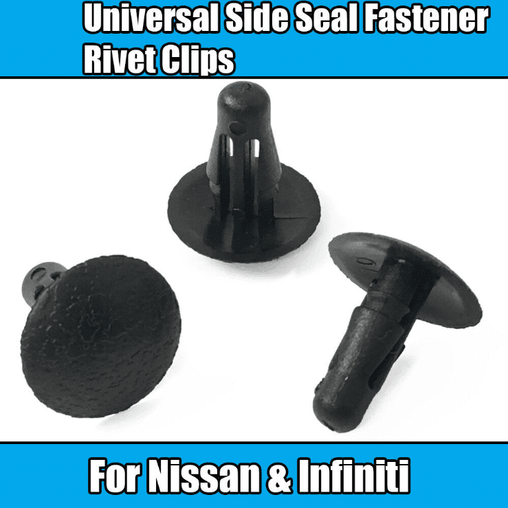10x Clips for Nissan Infinity Universal Side Seal Fastener Rivet Black Plastic