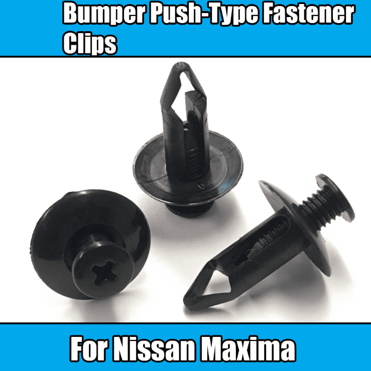 10x Clips for Nissan Maxima Bumper Retainer Push Type Fastener Black Plastic