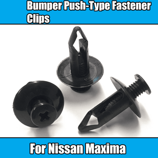 10x Clips for Nissan Maxima Bumper Retainer Push Type Fastener Black Plastic