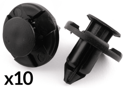 10x Clips for Nissan Mitsubishi Toyota Push Type Bumper Wheel Arch Black Plastic