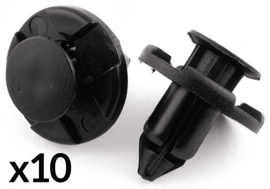 10x Clips for Nissan Mitsubishi Toyota Push Type Bumper Wheel Arch Black Plastic
