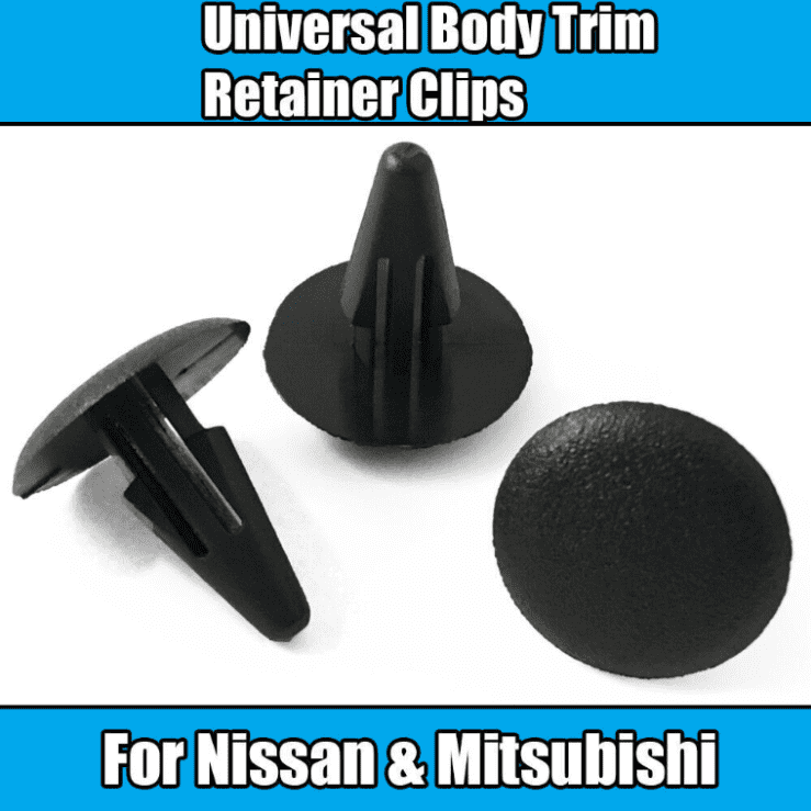 10x Clips for Nissan Mitsubishi Universal Body Trim Retainer Clips Black Plastic