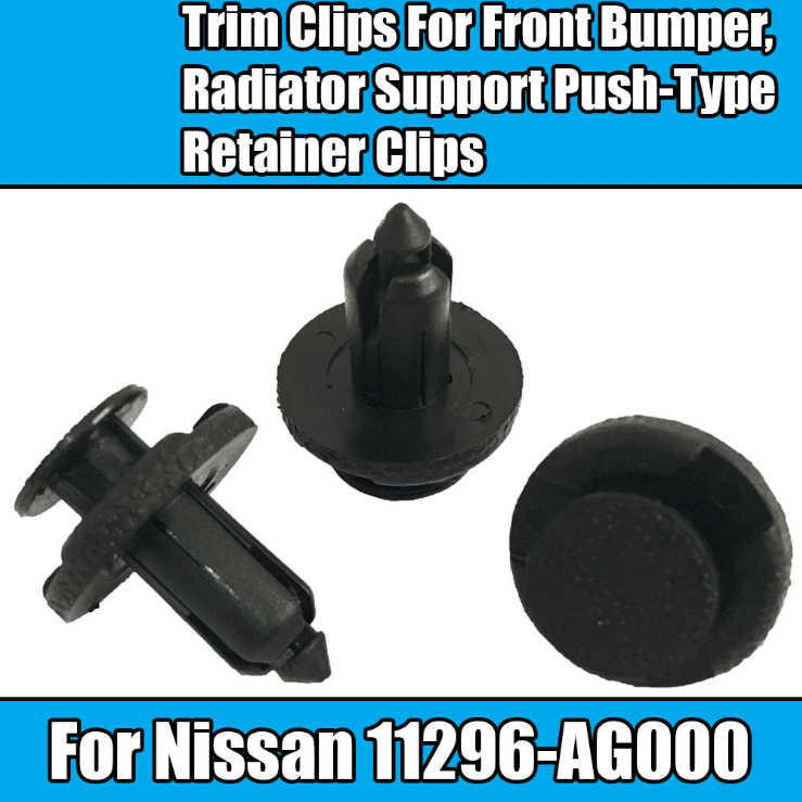 10x Clips for Nissan Trim Clip Front Bumper Radiator Support Push-Type Retainer