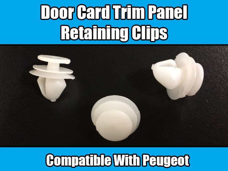 10x Clips for Peugeot 206 207 406 407 607 807 Door Card Retaining White Plastic