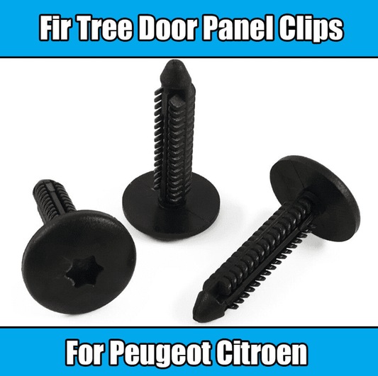 10x Clips for Peugeot Citroen 5mm Fir Tree Body & Panel Clips Black Plastic