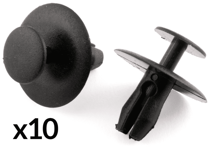 10x Clips for Peugeot Citroen Fiat Bonnet Grille Trim Rivets 7mm Push Type Black