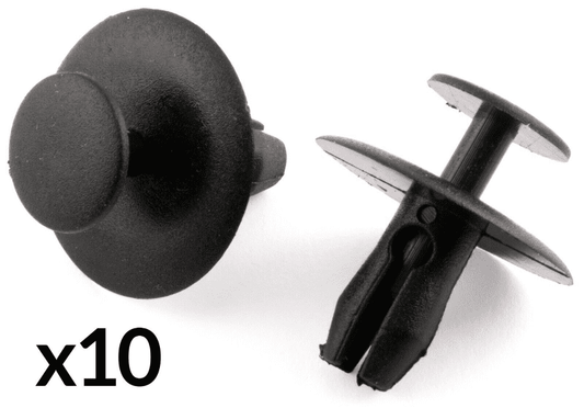 10x Clips for Peugeot Citroen Fiat Bonnet Grille Trim Rivets 7mm Push Type Black
