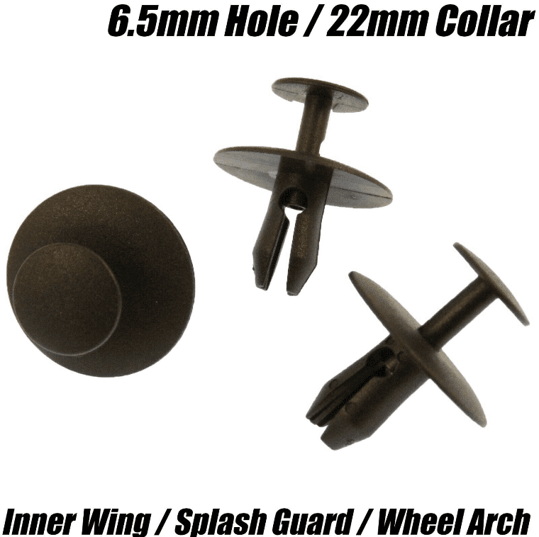 10x Clips for Peugeot Citroen Fiat Bonnet Grille Trim Rivets 7mm Push Type Black