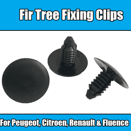 10x Clips for Peugeot Citroen Fir Tree Fixing Clip Renault Fluence Black Plastic