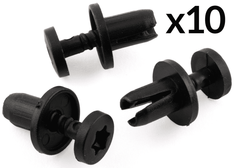 10x Clips for Peugeot Citroen Push Type Trim Panel Retaining Clips Black Plastic