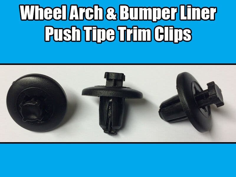 10x Clips for Peugeot Citroen Wheel Arch & Bumper Liner Push Type Black Plastic