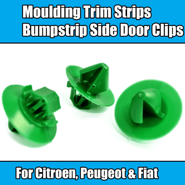 10x Clips for Peugeot Green Moulding Trim Strips Bumpstrip Side Door Clips