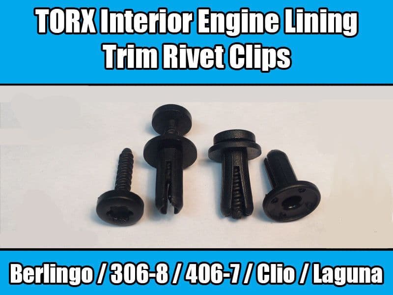 10x Clips for Peugeot Renault Citroen VW Torx Interior Engine Lining Trim Rivet
