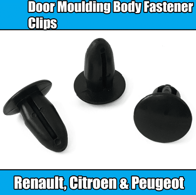 10x Clips for Renault Citroen Peugeot Door Moulding Body Fasteners Black Plastic