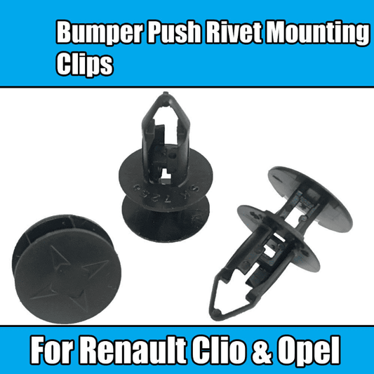 10x Clips for Renault Clio Opel Bumper Push Rivet Mounting Clips Black Plastic