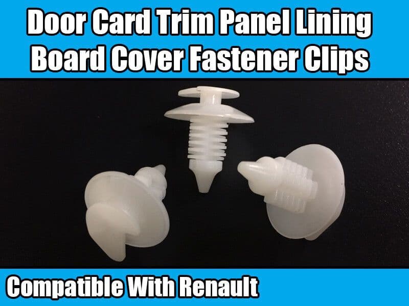 10x Clips for Renault Door Card Trim Panel Lining Cover Fastener White Plastic