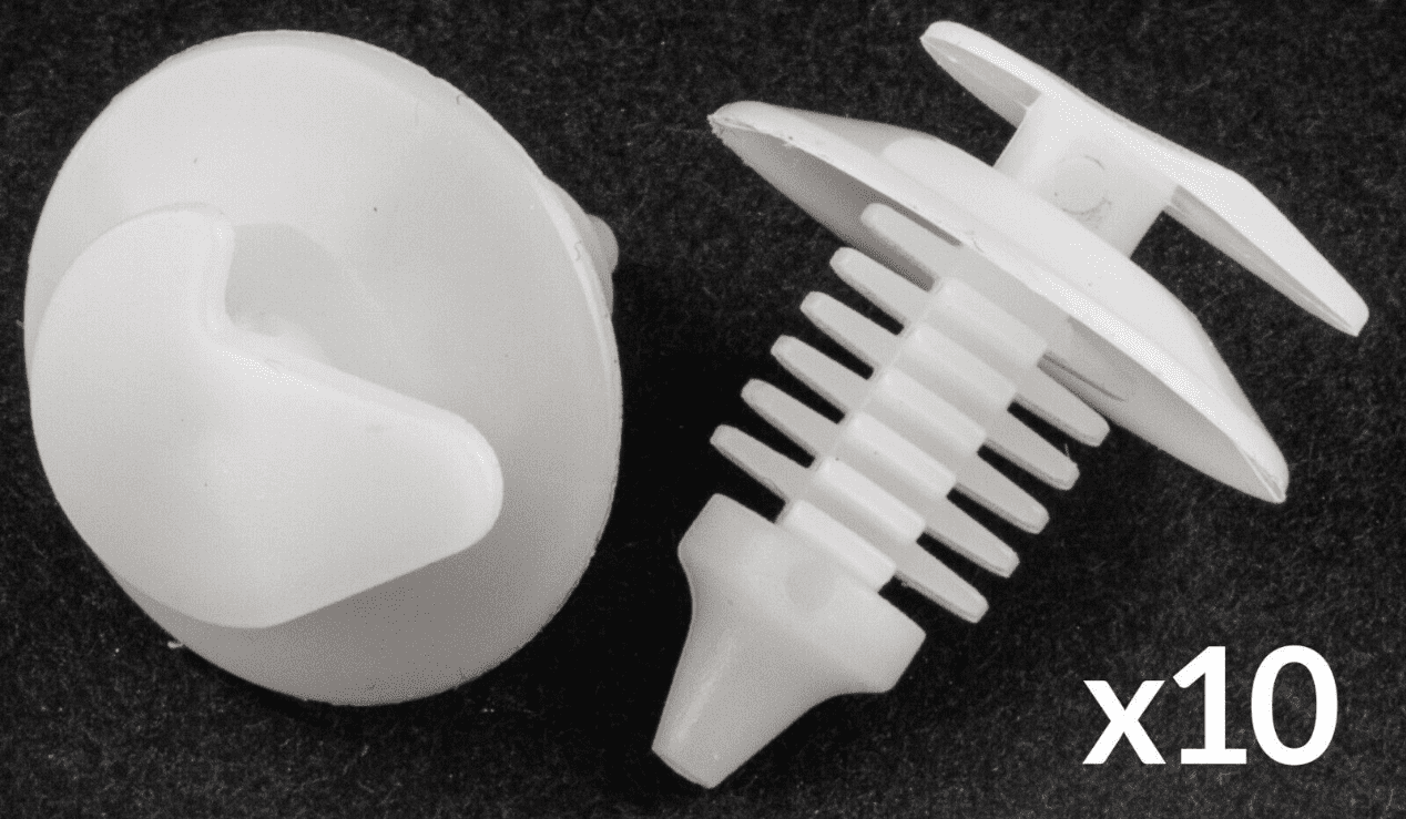 10x Clips for Renault Door Card Trim Panel Lining Cover Fastener White Plastic