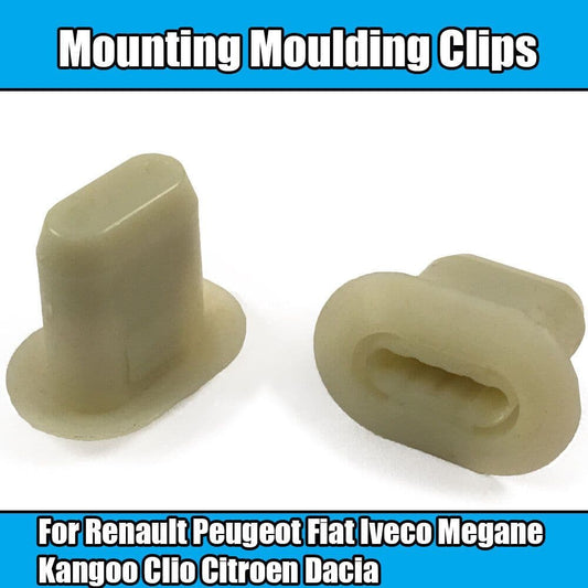 10x Clips for Renault Megane Kangoo Clio Citroen Moulding Clips White Plastic