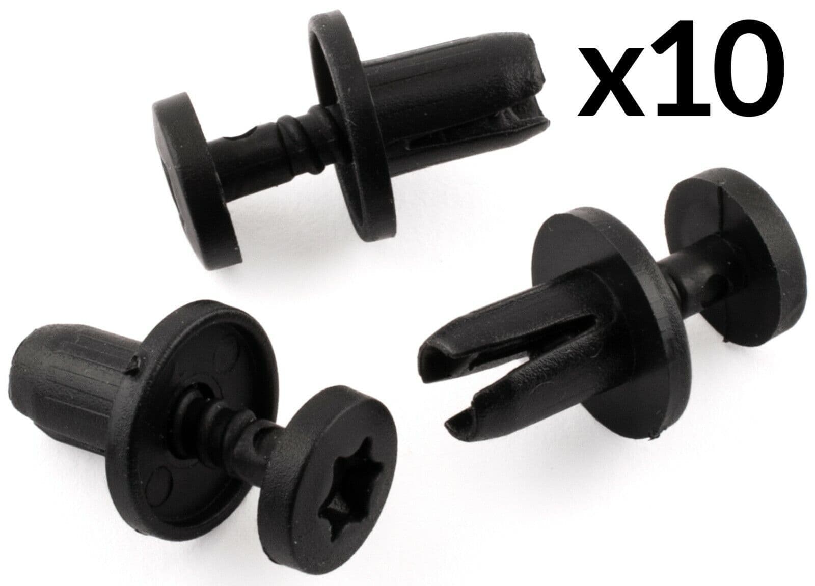 10x Clips for Renault Peugeot & Mercedes Trim Clip Black Plastic Screw Rivet