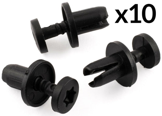 10x Clips for Renault Peugeot & Mercedes Trim Clip Black Plastic Screw Rivet