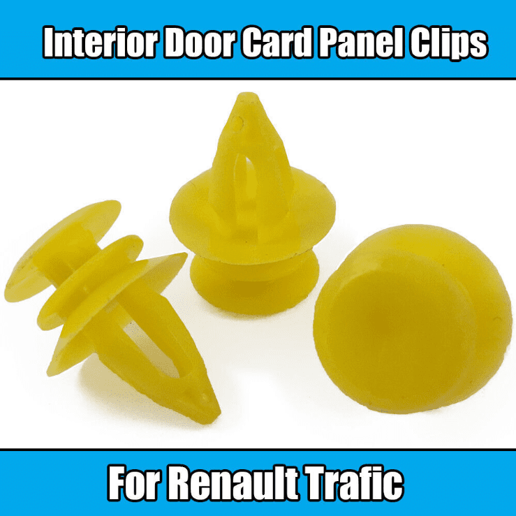 10x Clips for Renault Trafic Interior Trim Panel Clips Yellow Plastic